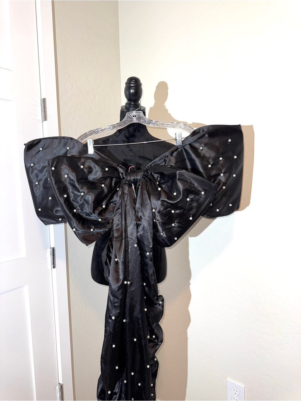 Anthropologie Pearled Satin Bow Tree Topper